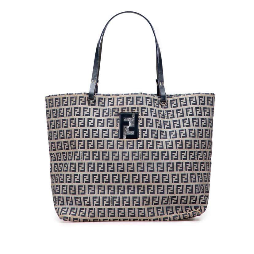 Fendi Zucchino Canvas Tote Grey Canvas Good condition - Front View