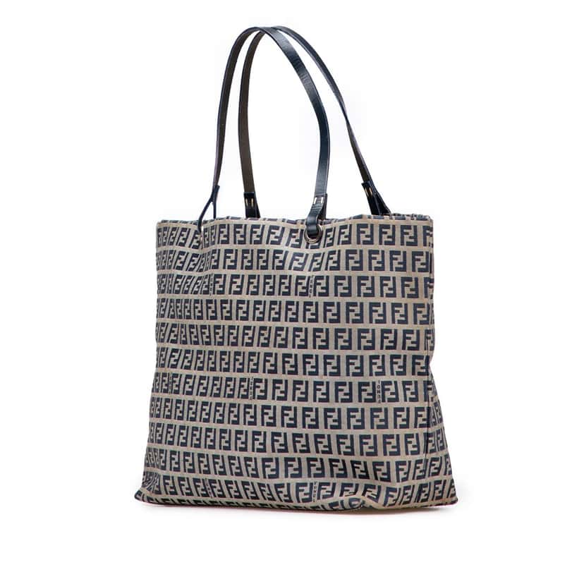 Fendi Zucchino Canvas Tote Grey Canvas Good condition - Back View