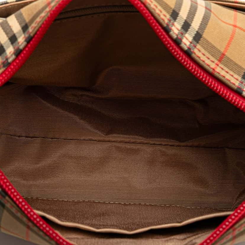 Burberry Haymarket Check Canvas Shoulder Bag Brown Canvas Good condition - Model View