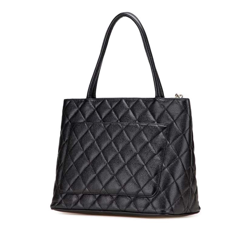 Chanel Caviar Medallion Tote Black Leather Good condition - Back View