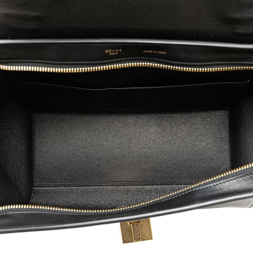 Celine Small Tricolor Leather Trapeze Satchel Black Leather Good condition - Model View