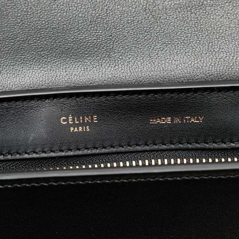 Celine Small Tricolor Leather Trapeze Satchel Black Leather Good condition - Box View