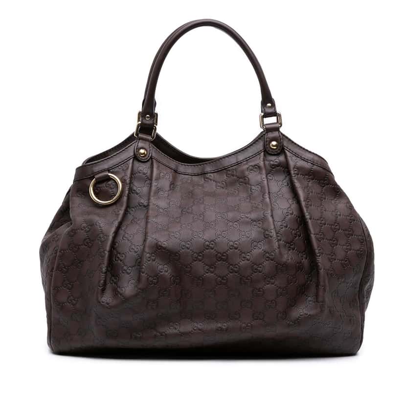 Gucci Large Guccissima Sukey Tote Brown Leather Good condition - Front View