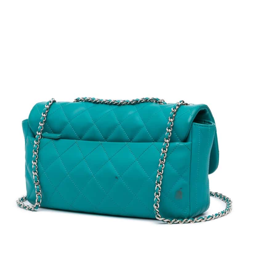 Chanel Paris-Seoul Medium Lambskin Coco Rain Flap Green Leather Good condition - Back View