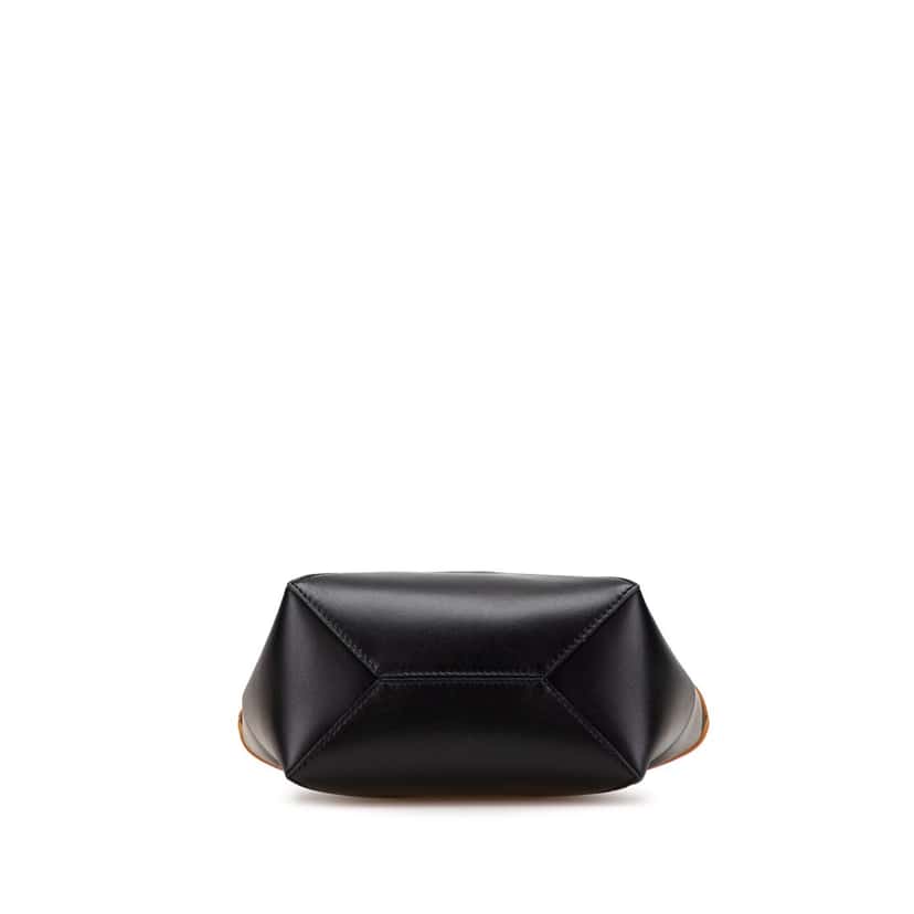 Loewe Mini Bicolor Shiny Calfskin Puzzle Fold Tote Black Leather Good condition - Inside View