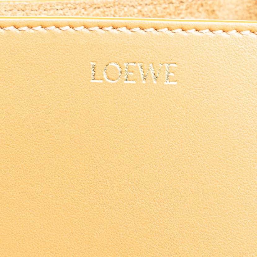 Loewe Mini Bicolor Shiny Calfskin Puzzle Fold Tote Black Leather Good condition - Box View