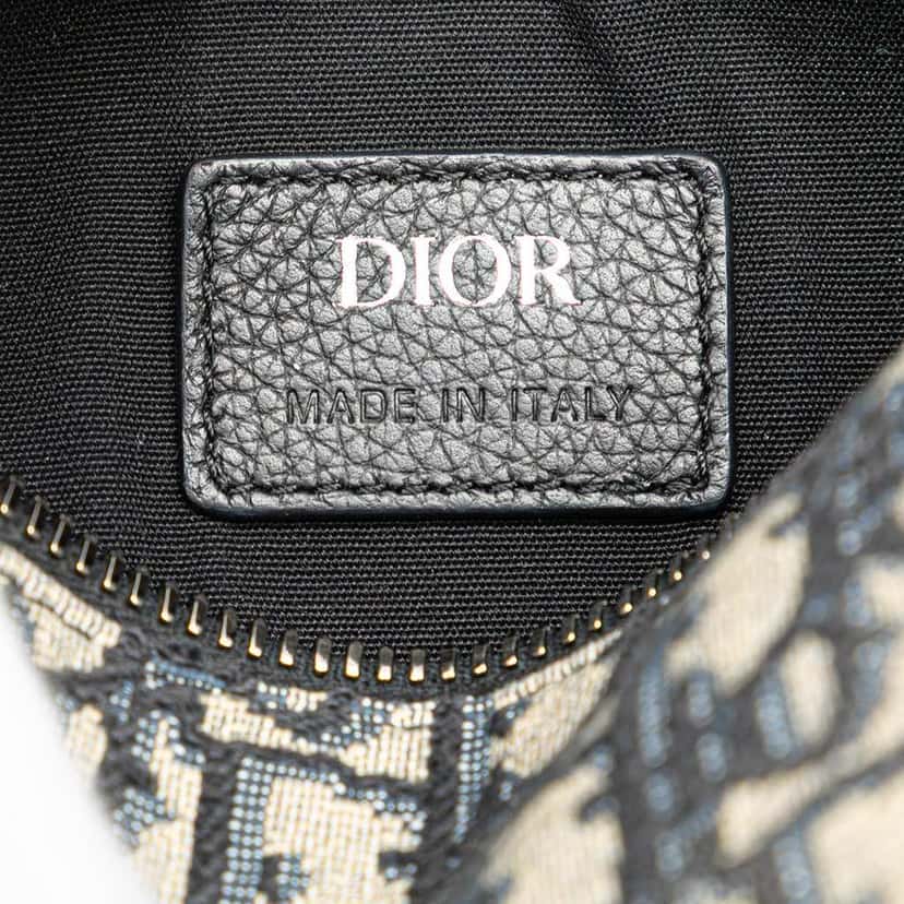 Dior Mini Oblique Canvas Roller Saddle Bag with Strap Black Canvas Good condition - Box View