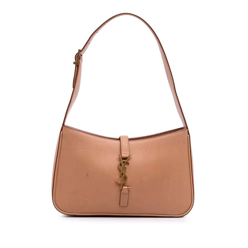 Saint Laurent Smooth Calfskin Le 5 a 7 Shoulder Bag Brown Leather Good condition - Front View