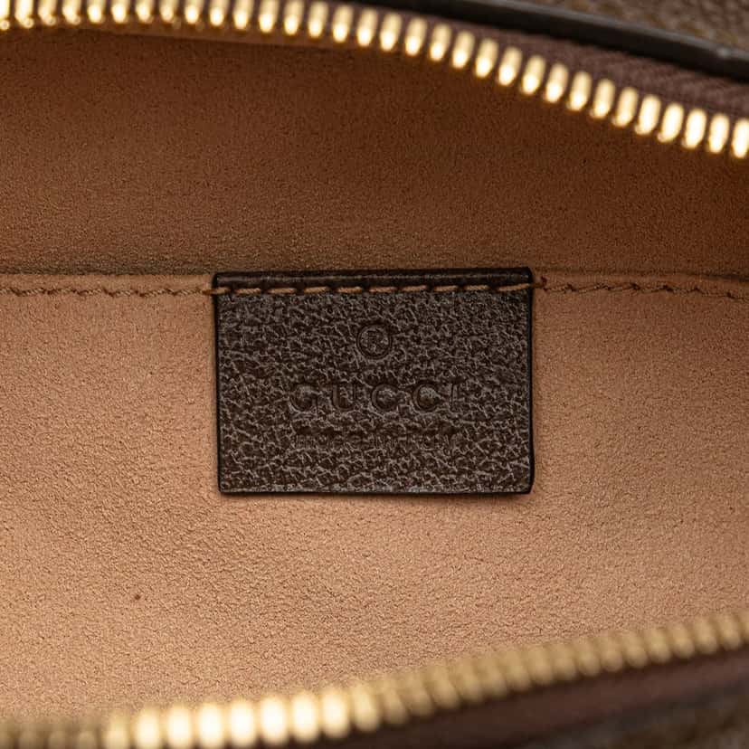 Gucci Mini GG Supreme Web Ophidia Satchel Brown Canvas Good condition - Box View