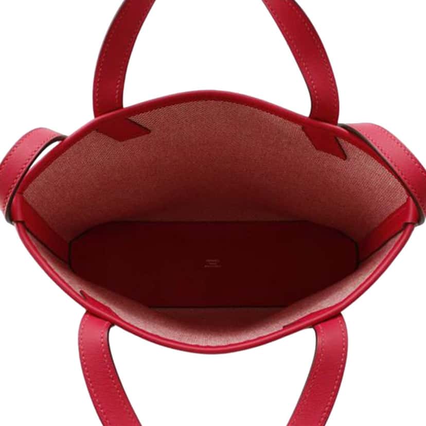 Hermès Toile and Swift Cabas H en Biais 27 Pink Canvas Good condition - Model View