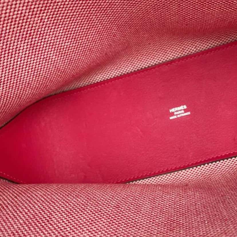 Hermès Toile and Swift Cabas H en Biais 27 Pink Canvas Good condition - Box View