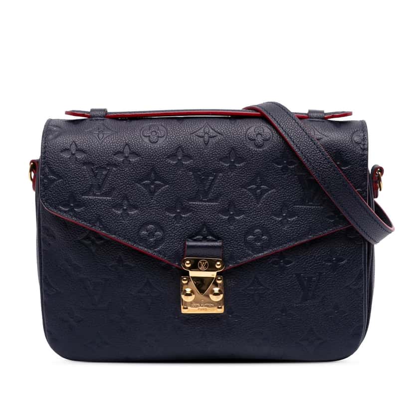 Louis Vuitton Monogram Empreinte Pochette Metis Blue Leather Good condition - Front View