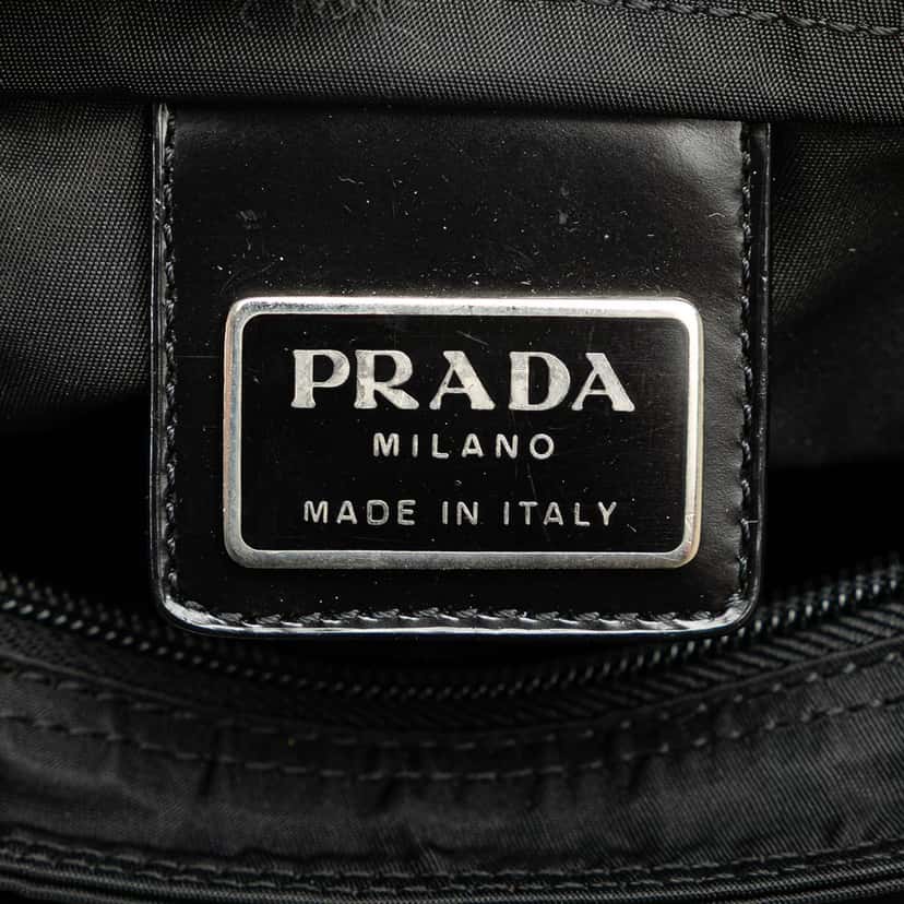 Prada Tessuto Zip Top Crossbody Black Good condition - Box View