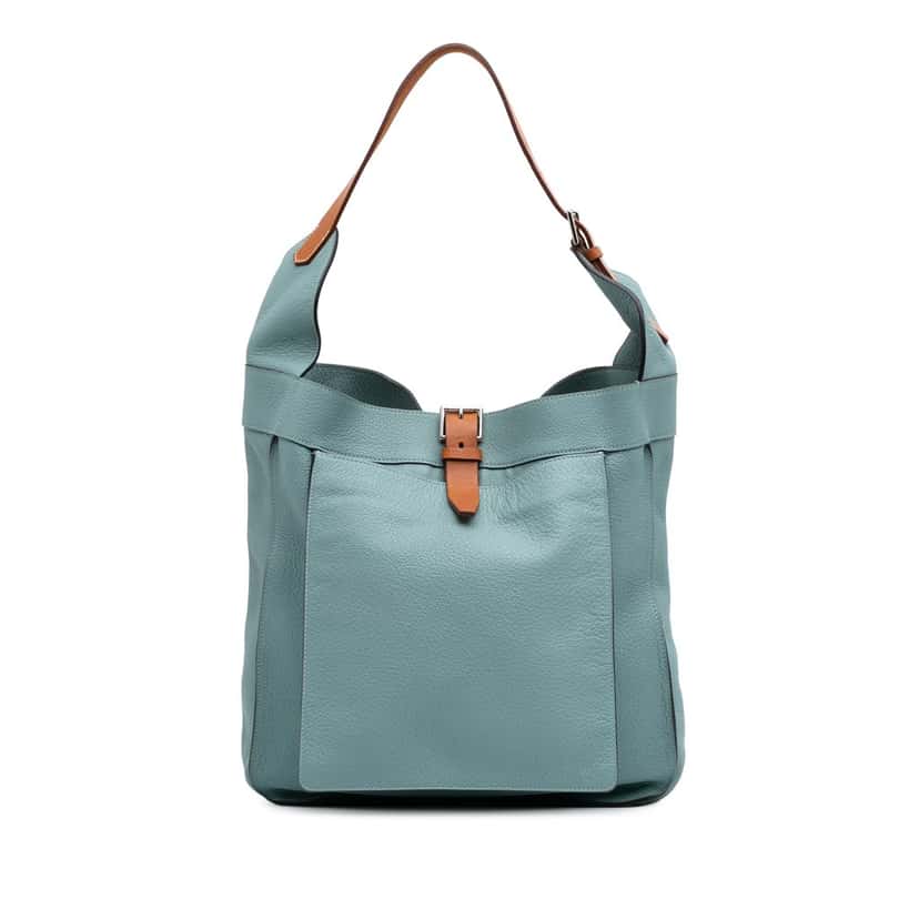 Hermès Clemence Marwari PM Blue Leather Good condition - Front View