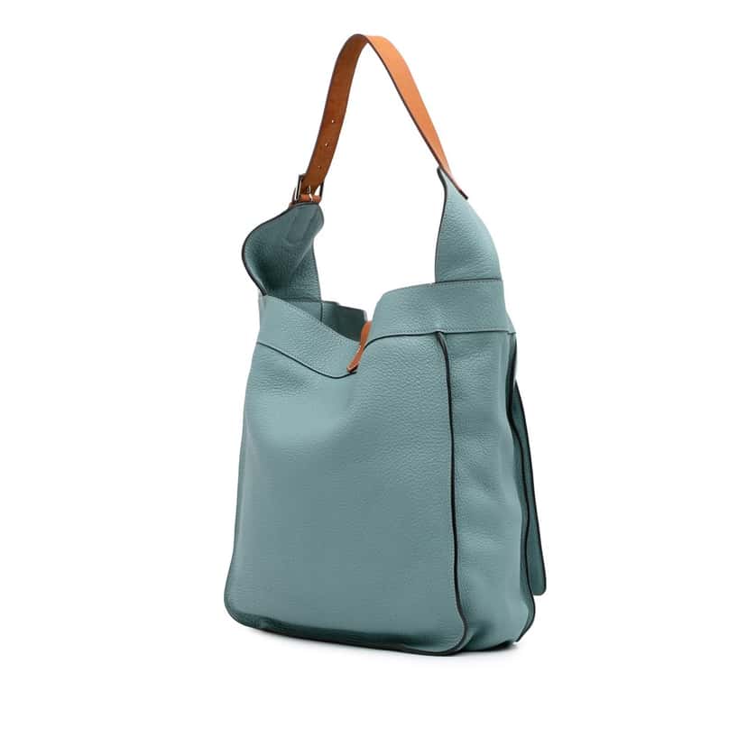 Hermès Clemence Marwari PM Blue Leather Good condition - Back View