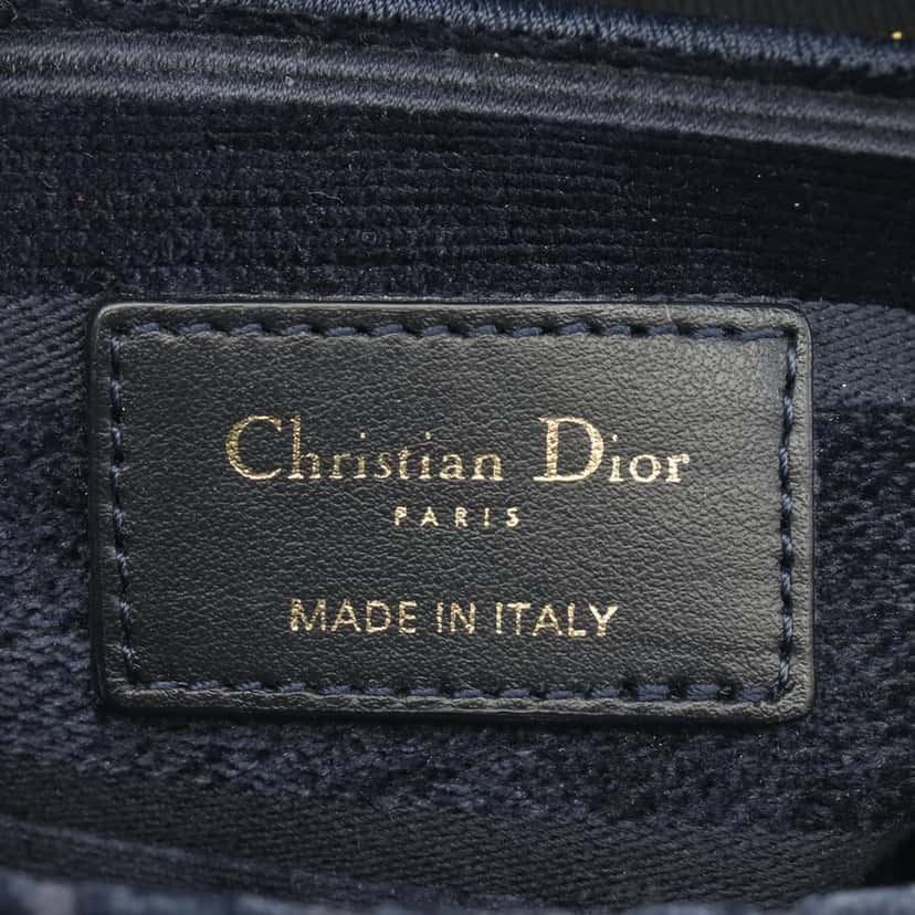 Dior Medium Velvet Cannage Lady D Lite Blue Velvet Good condition - Box View