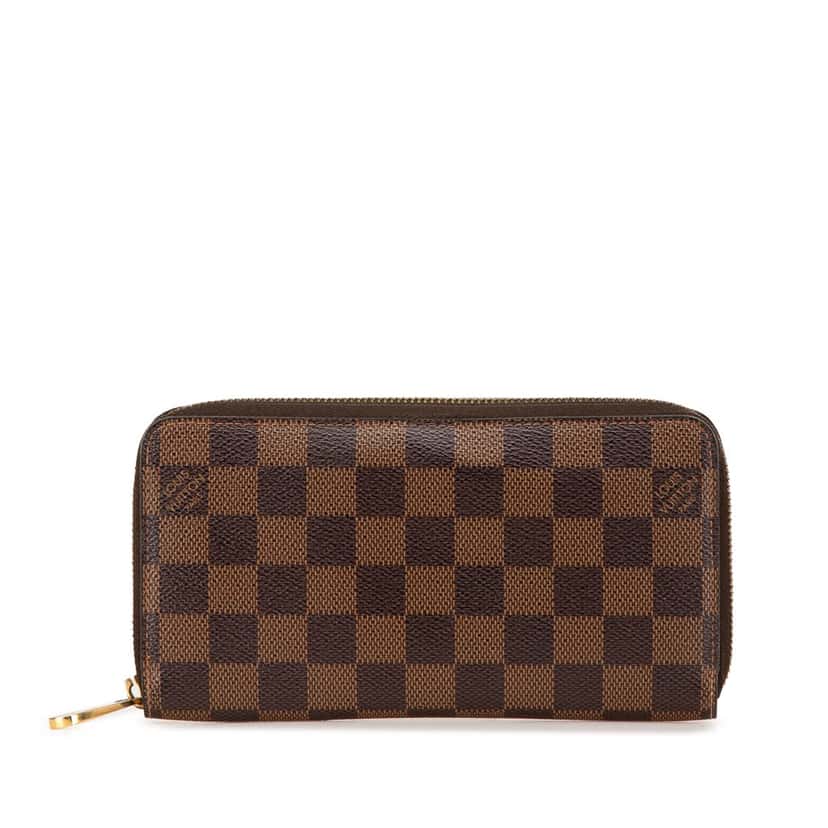 Louis Vuitton Damier Ebene Zippy Long Wallet Brown Canvas Good condition - Front View