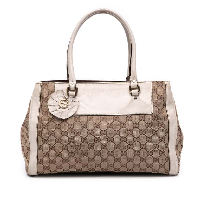 Gucci GG Canvas Trophy Tote Brown Canvas Good condition - Front View