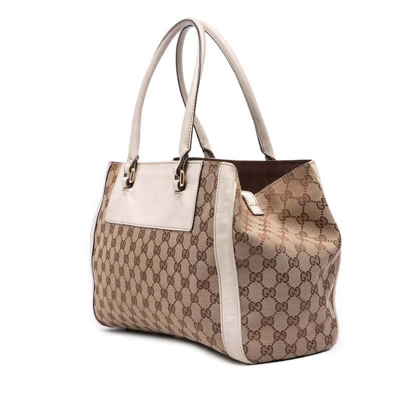 Gucci GG Canvas Trophy Tote Brown Canvas Good condition - Back View