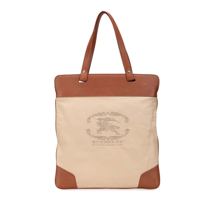 Burberry Canvas Stowell Roll Up Tote Brown Canvas Good condition - Front View