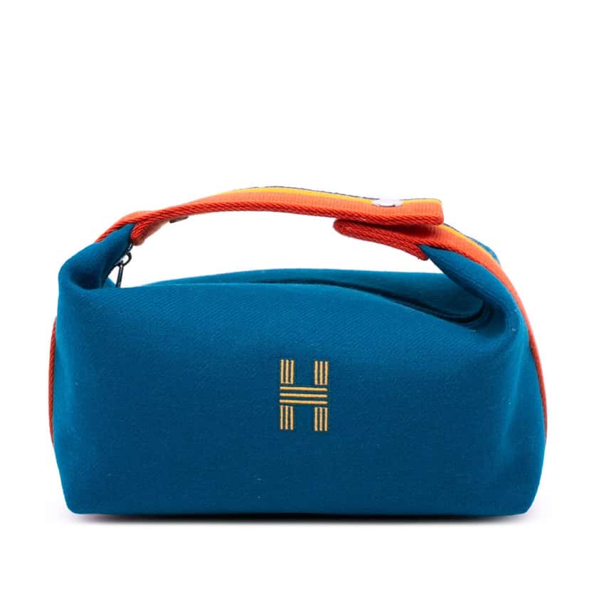 Hermès Small Wool Bride A Brac Rocabar Case Blue Wool Good condition - Front View