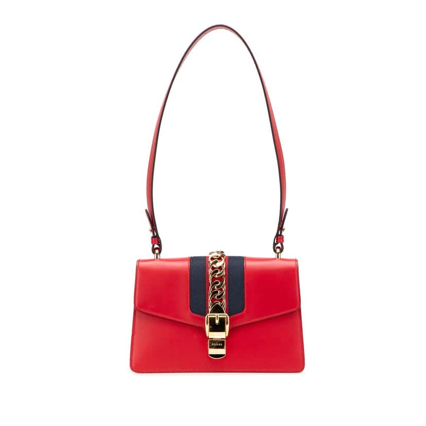 Gucci Small Leather Sylvie Satchel Red Leather Good condition - Front View