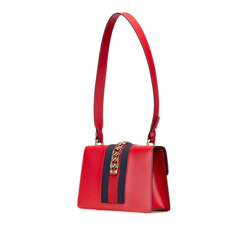 Gucci Small Leather Sylvie Satchel Red Leather Good condition - Back View