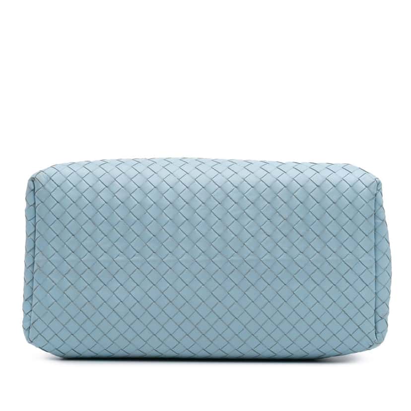 Bottega Veneta Small Nappa Intrecciato Roma Satchel Blue Leather Good condition - Inside View