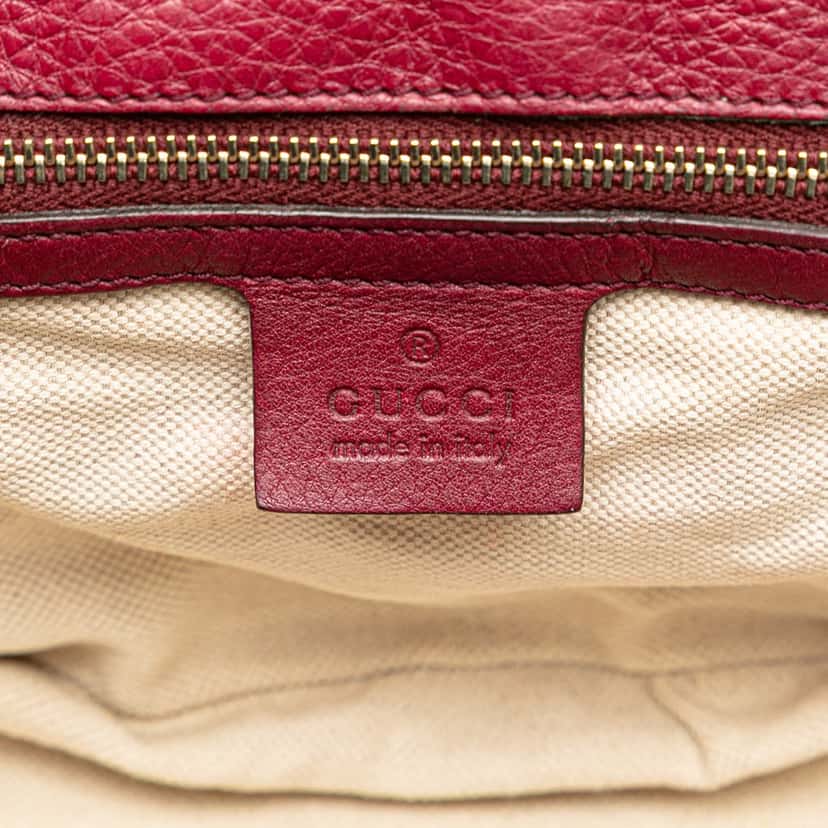 Gucci Small Leather New Bamboo Satchel Red Leather Good condition - Box View