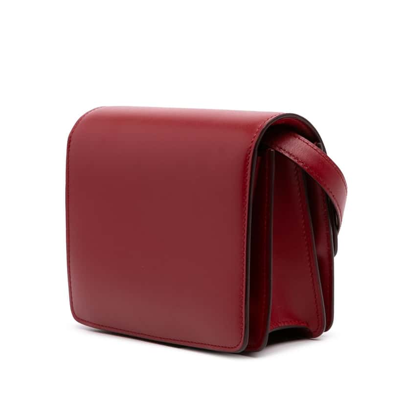 Celine Small Calfskin Classic Box Red Leather Good condition - Back View