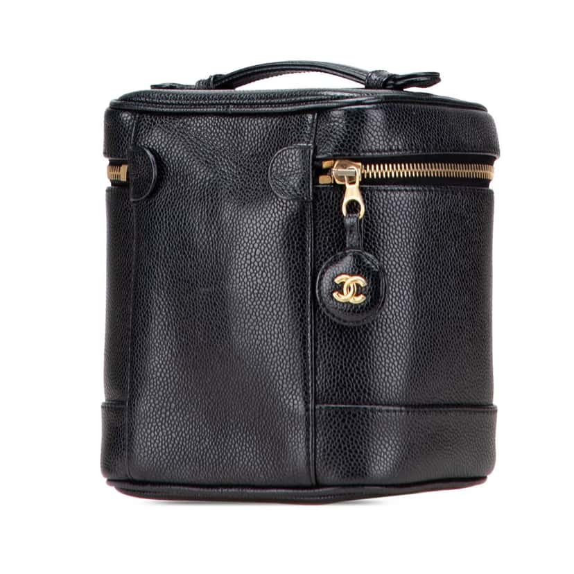 Chanel CC Caviar Vanity Bag Black Leather Good condition - Back View
