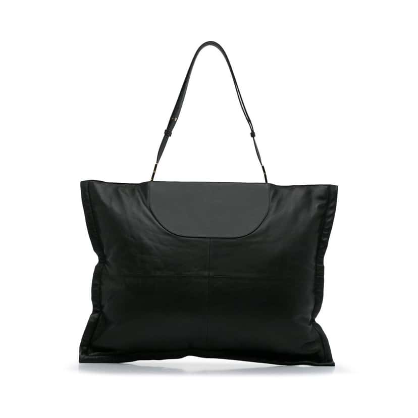 Burberry Lambskin Olympia Scarf Tote Black Leather Good condition - Model View