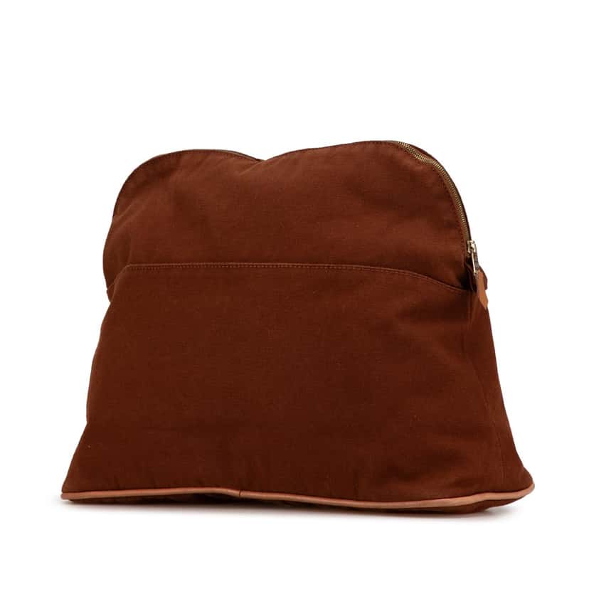 Hermès Toile Bolide Trousse de Voyage GM Brown Canvas Fair condition - Back View