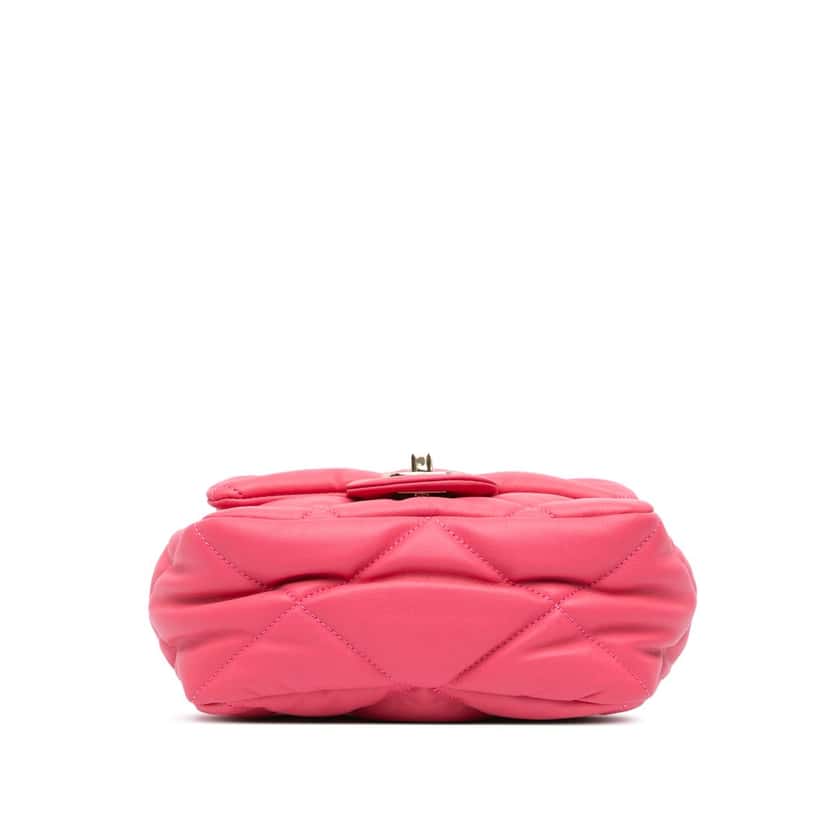 Chanel Mini Quilted Calfskin Bubbly Flap Pink Leather Good condition - Inside View