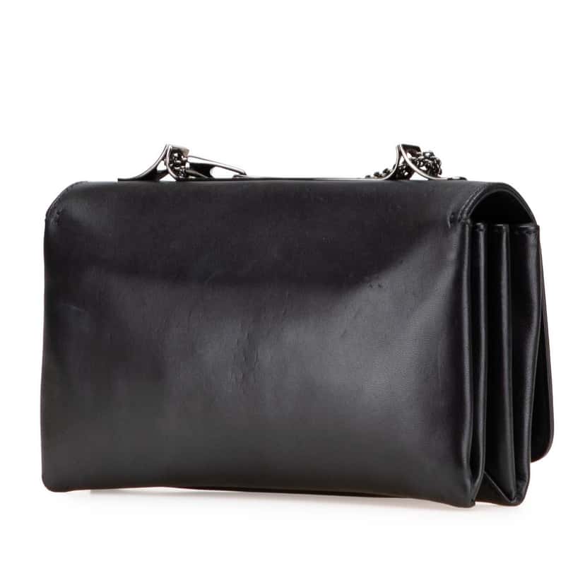 Valentino Nappa Rockstud Va Va Voom Clutch on Chain Black Leather Good condition - Back View