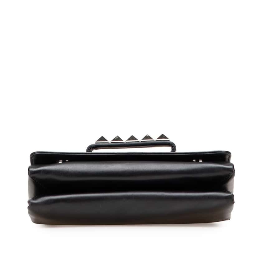Valentino Nappa Rockstud Va Va Voom Clutch on Chain Black Leather Good condition - Inside View