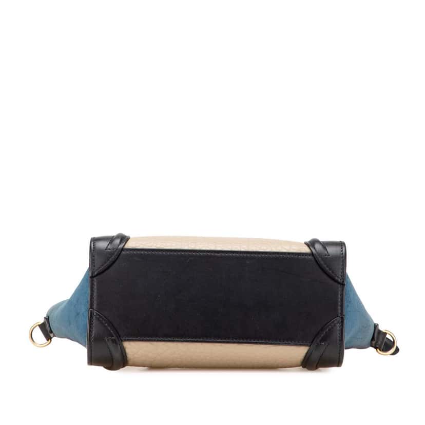 Celine Nano Tricolor Nubuck and Calfskin Luggage Tote Brown Leather Good condition - Inside View