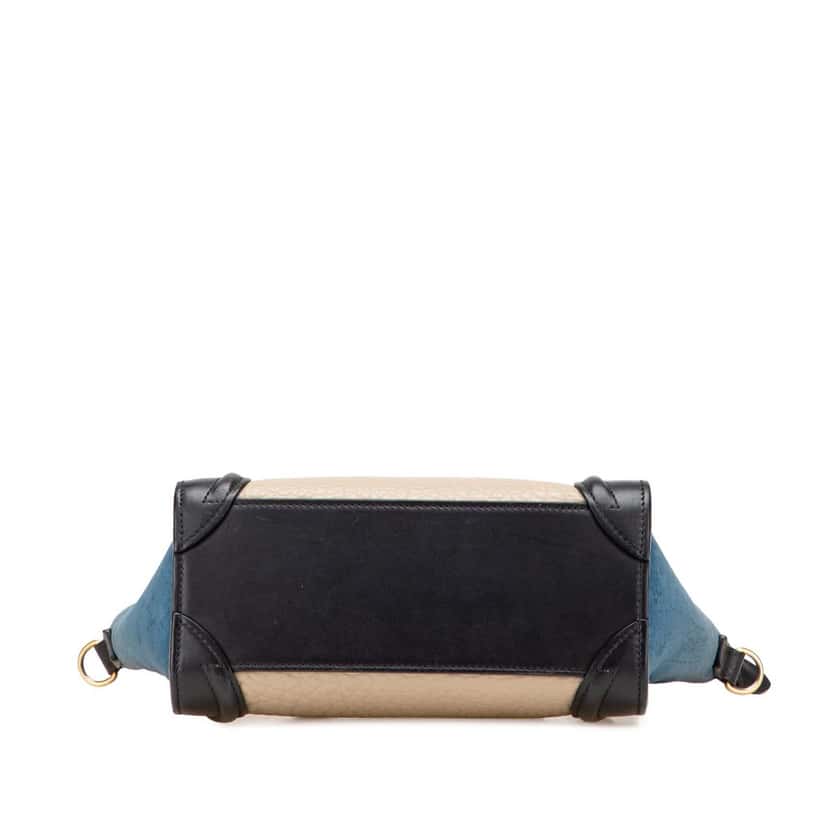 Celine Nano Tricolor Nubuck and Calfskin Luggage Tote Brown Leather Good condition - Model View
