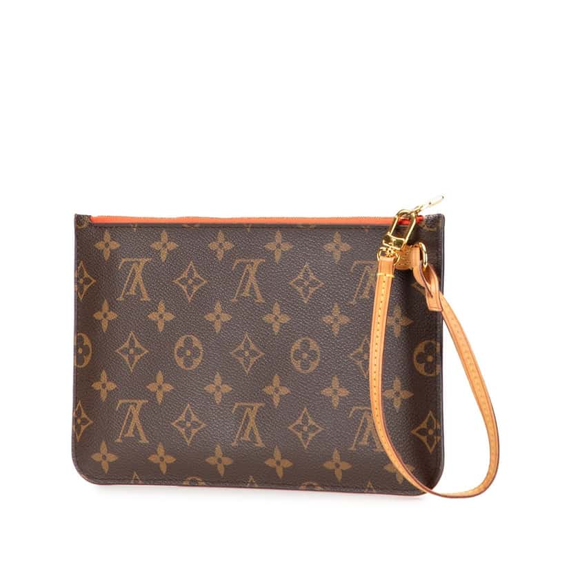 Louis Vuitton Monogram Neverfull Pouch Brown Canvas Fair condition - Back View