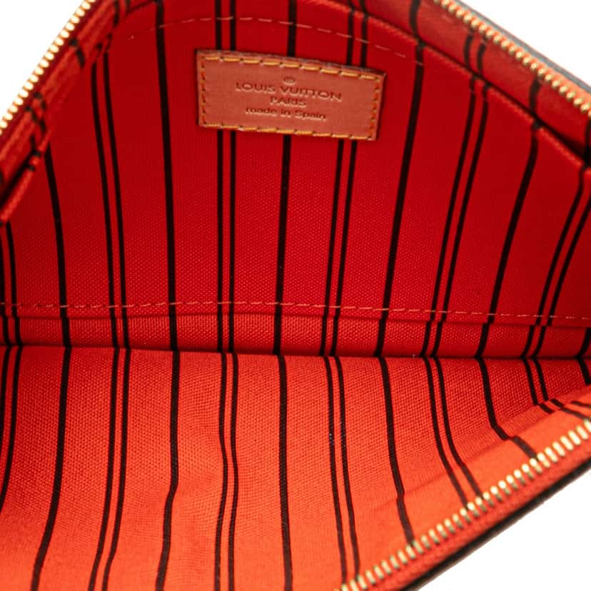 Louis Vuitton Monogram Neverfull Pouch Brown Canvas Fair condition - Model View