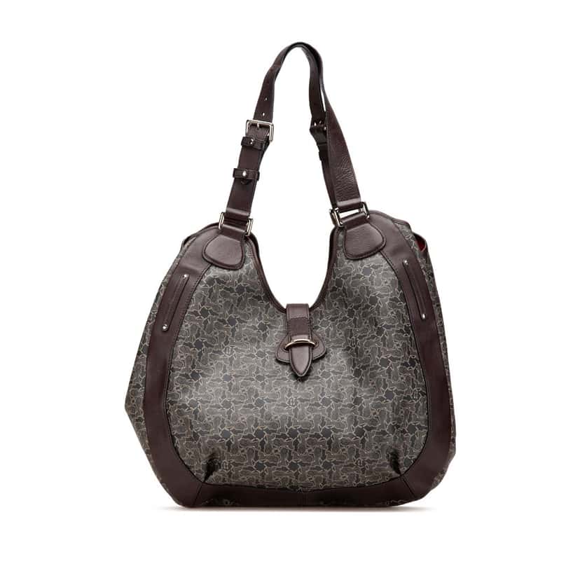 Celine Horse Carriage Coated Canvas Tote Grey Canvas Good condition - Front View