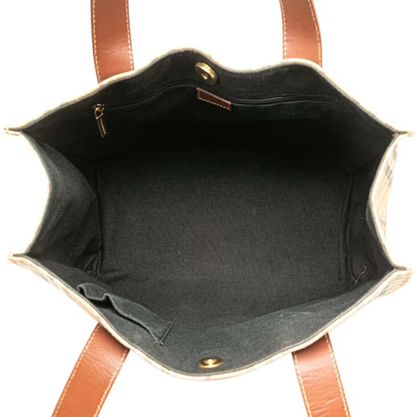 Burberry Haymarket Check Coated Canvas Tote Brown Canvas Good condition - Model View