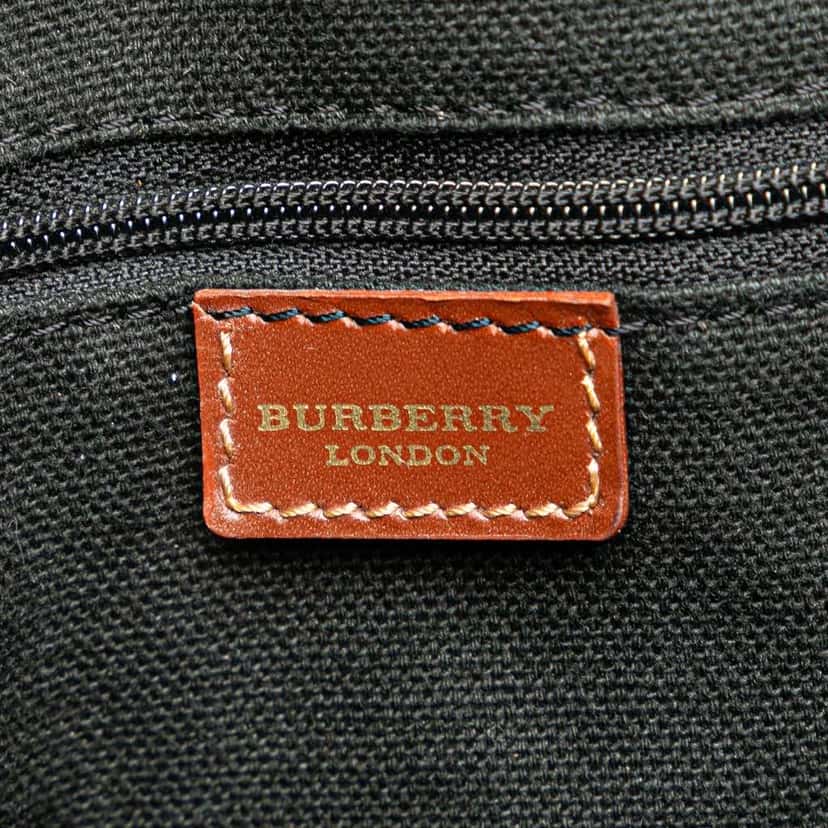 Burberry Haymarket Check Coated Canvas Tote Brown Canvas Good condition - Box View