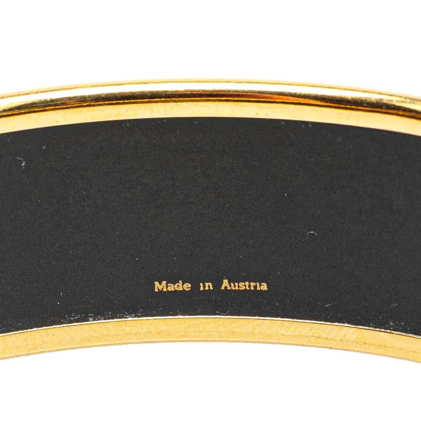 Hermès Wide Les Sangles Enamel Bangle 65 Black Good condition - Model View