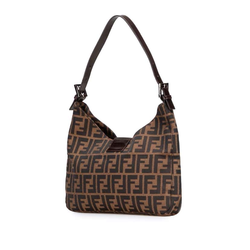 Fendi Zucca Canvas Shoulder Bag Brown Canvas Good condition - Back View