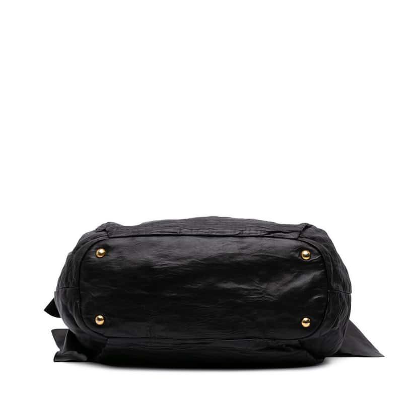 Prada Nappa Antique Bow Satchel Black Leather Good condition - Inside View