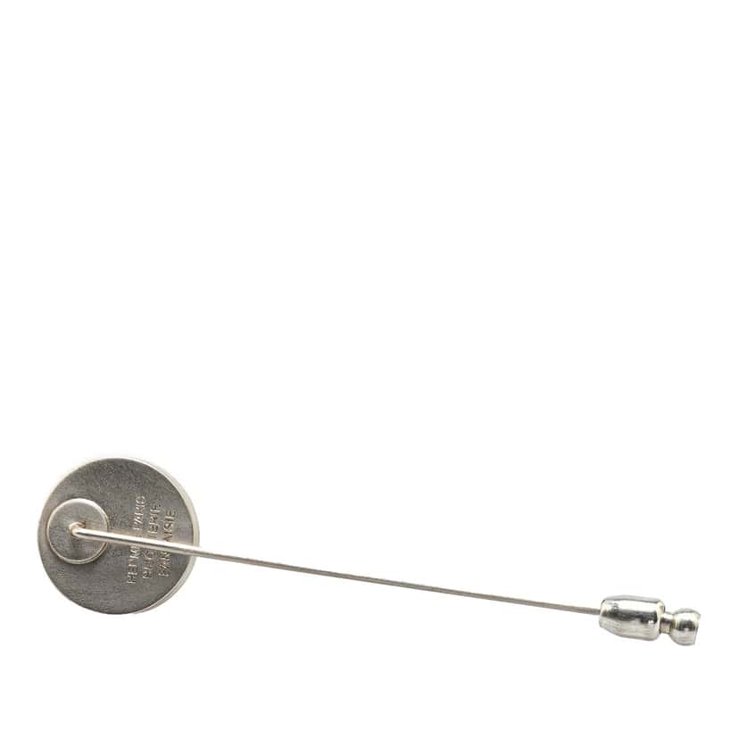 Hermès Palladium Plated Clou de Selle Stick Pin Brooch Silver Metal Good condition - Back View