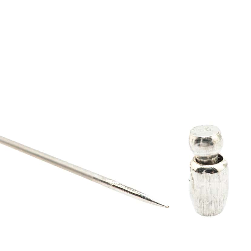 Hermès Palladium Plated Clou de Selle Stick Pin Brooch Silver Metal Good condition - Model View