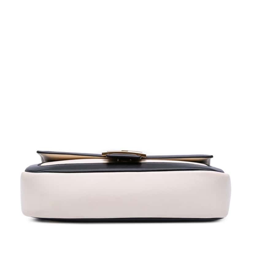 Fendi Bicolor Leather Chain Midi Baguette White Leather Good condition - Inside View