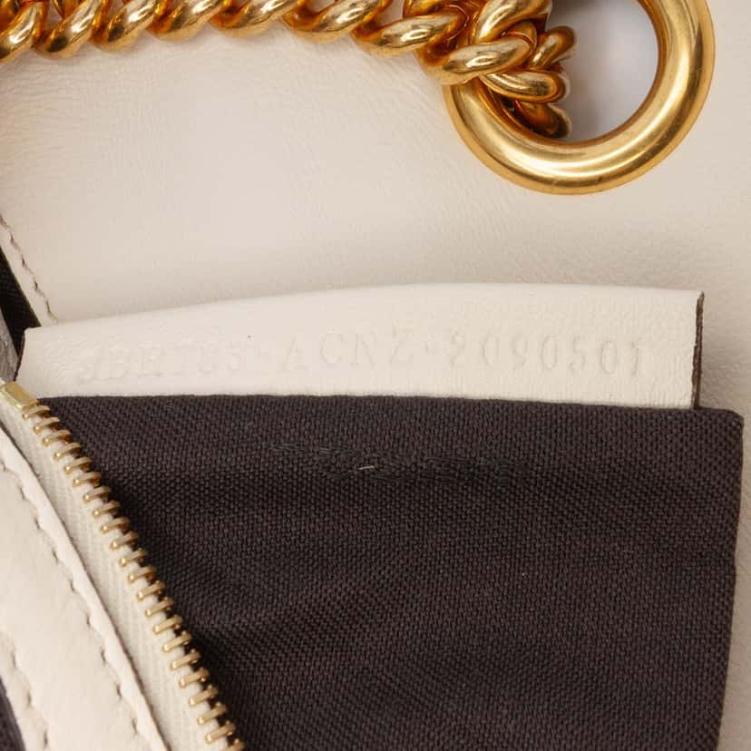 Fendi Bicolor Leather Chain Midi Baguette White Leather Good condition - Box View